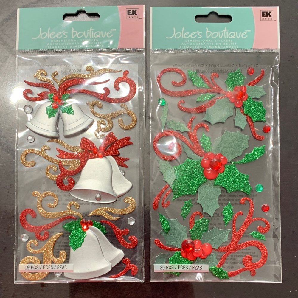 Jolee’s boutique Festive Bell and Holly Embellishments